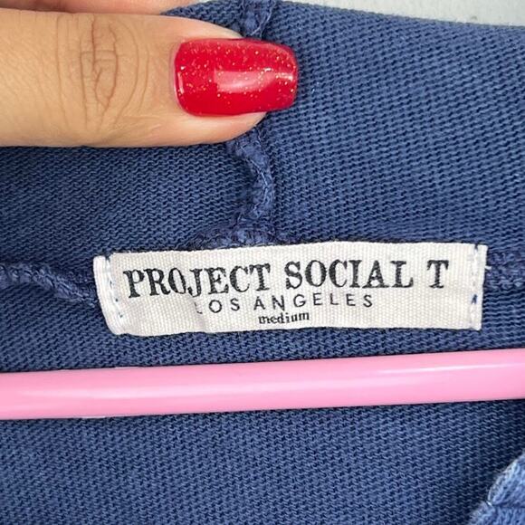 Project Social T light weight high low hooded sweater size Medium - Picture 6 of 7